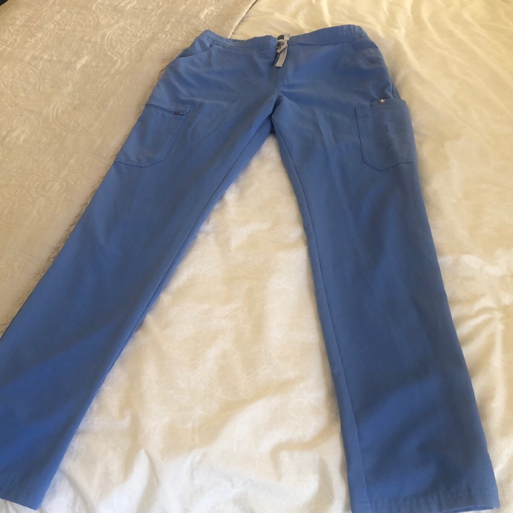 Figs scrub pants in ceil blue